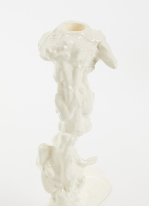 POLSPOTTEN Drip L kandelaar 25 cm - voorkant 2 gebroken wit