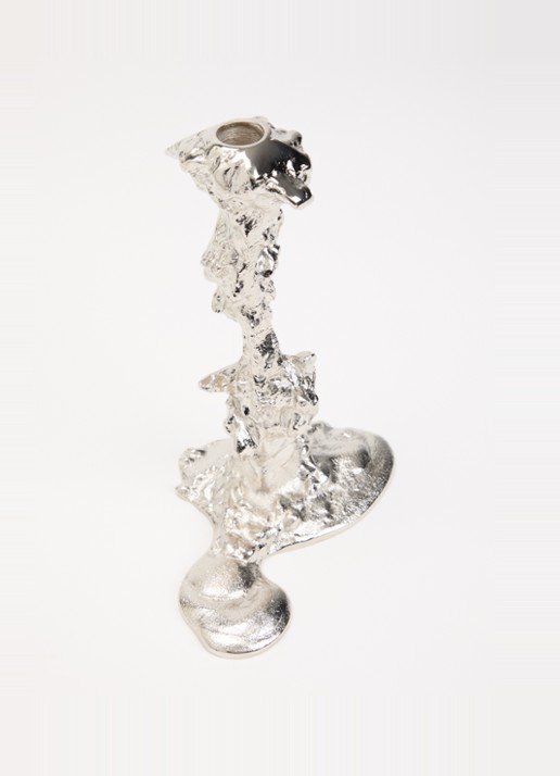 POLSPOTTEN Drip L kandelaar 25 cm - voorkant 2 zilver