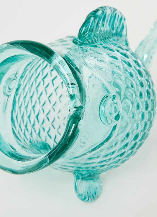POLSPOTTEN Fat Fish decoratieve pot 24 cm - detail groen
