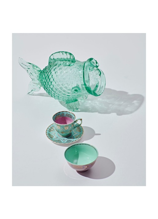 POLSPOTTEN Fat Fish decoratieve pot 24 cm - detail 2 groen
