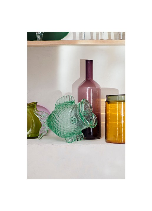 POLSPOTTEN Fat Fish decoratieve pot 24 cm - voorkant 4 groen