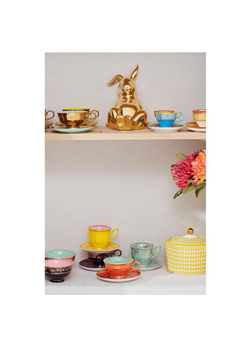 POLSPOTTEN Grandma espressokopje 9 cl set van 4 - voorkant 2 multicolor