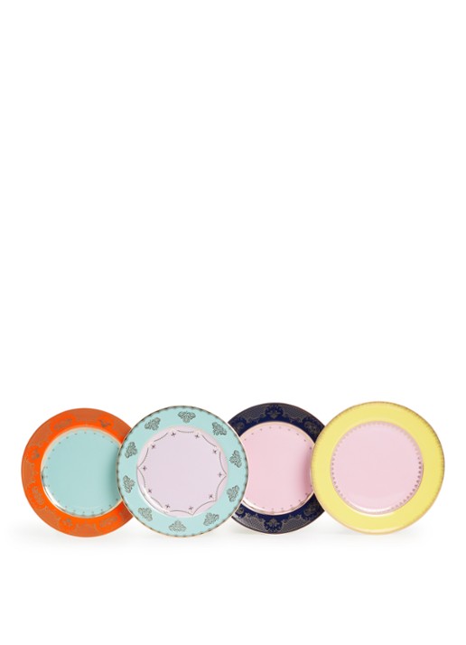 POLSPOTTEN Grandpa dinerbord set van 4  - voorkant multicolor