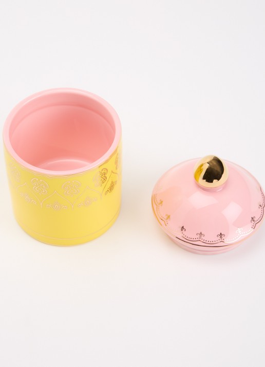 POLSPOTTEN Grandpa S voorraadpot 14 cm - voorkant 2 roze
