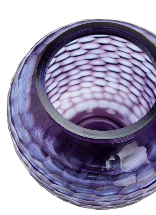 POLSPOTTEN Honeycomb vaas M 33 cm - voorkant 2 paars