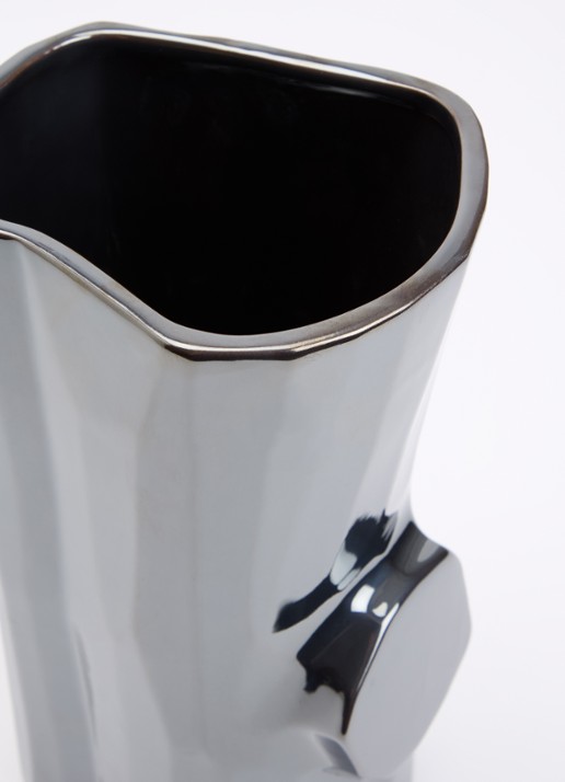 POLSPOTTEN Log M vaas 26 cm - voorkant 2 zilver