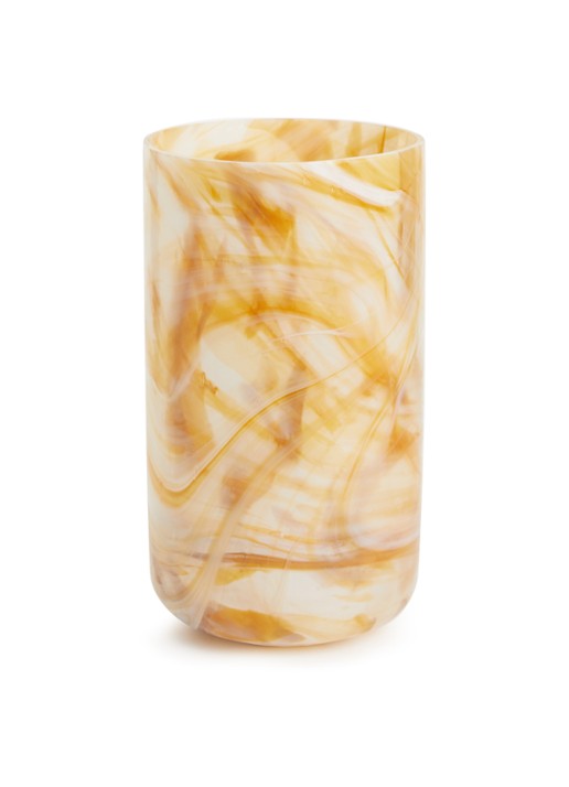 POLSPOTTEN Marbled vaas L 40 cm - voorkant beige