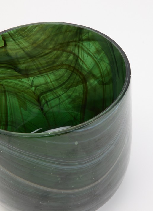 POLSPOTTEN Marbled vaas S 15,5 cm - voorkant 2 groen