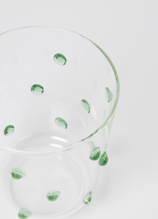 POLSPOTTEN Nob Tumbler glas 30 cl set van 2 - voorkant 2 olijfgroen