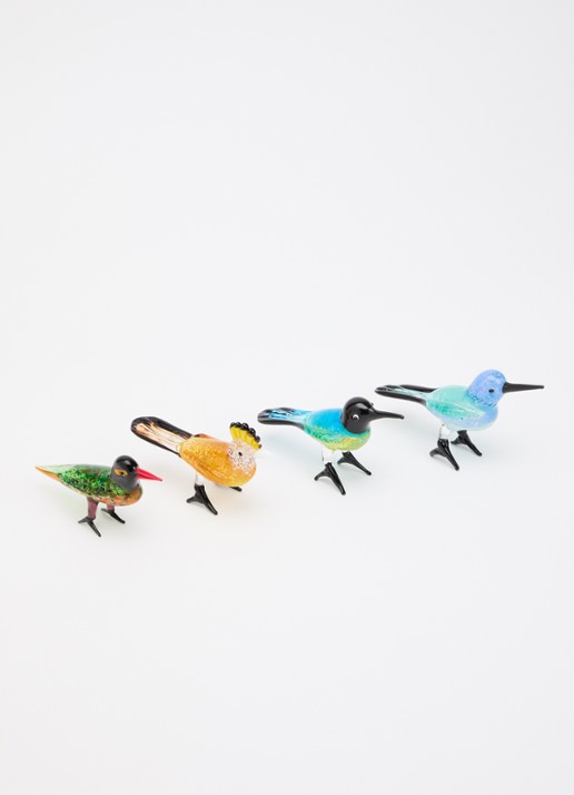 POLSPOTTEN Paradise birds ornament set van 4  - voorkant 2 multicolor