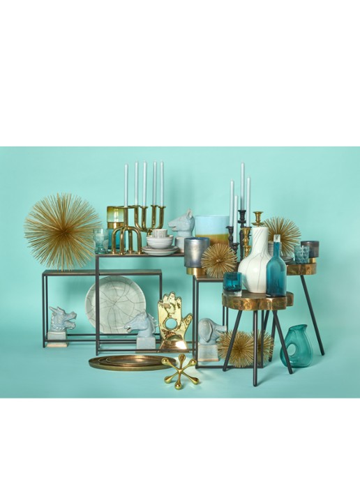 POLSPOTTEN Prickle Small decoratie van messing  - voorkant 2 goud