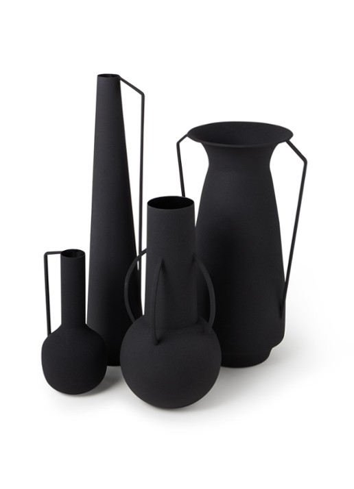 POLSPOTTEN Roman Black vaas set van 4