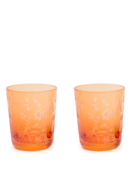 POLSPOTTEN Scattered Flowers glas 54 cl set van 2