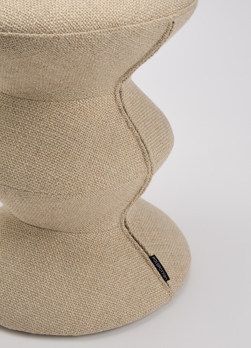 POLSPOTTEN Smooth Zig Zag kruk 47 cm - voorkant 2 beige