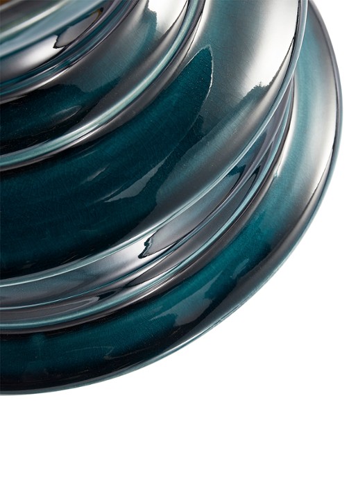 POLSPOTTEN Stacked Plates vaas 23 cm - detail 6 zeegroen