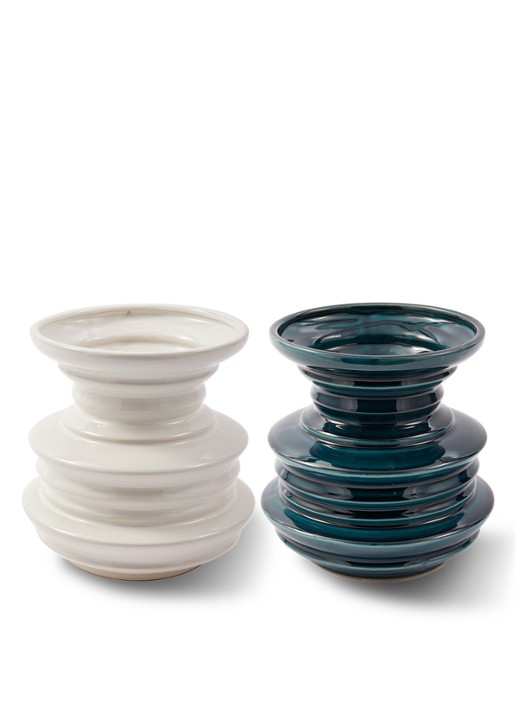 POLSPOTTEN Stacked Plates vaas 23 cm - detail 7 zeegroen