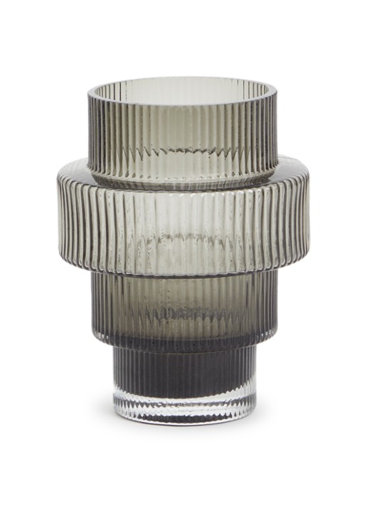 POLSPOTTEN Steps kandelaar 15 cm - voorkant grijs