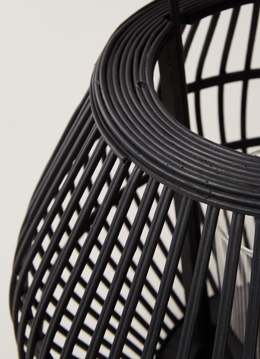 POLSPOTTEN Striped Apple windlicht 46 cm - detail 4 zwart