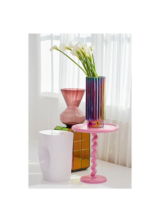 POLSPOTTEN Twister bijzettafel 56 cm - voorkant 2 roze