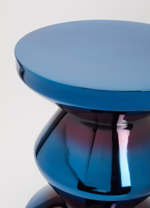 POLSPOTTEN Zig Zag kruk 46 cm - detail 2 blauw