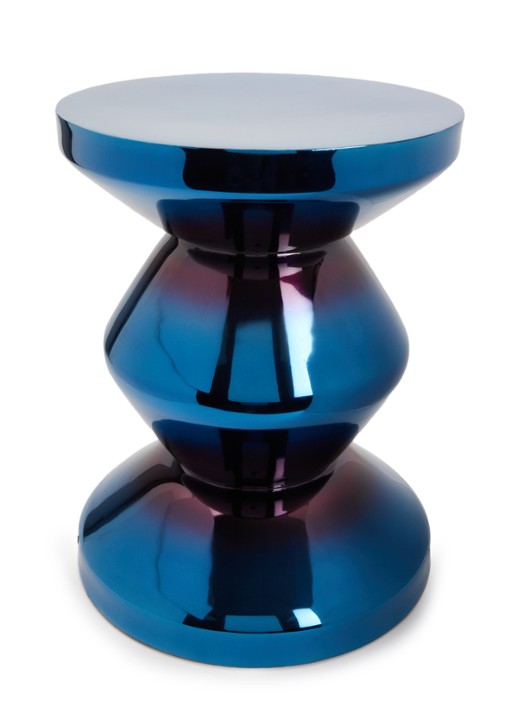 POLSPOTTEN Zig Zag kruk 46 cm - voorkant blauw
