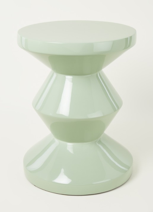 POLSPOTTEN Zig Zag kruk 46 cm - voorkant 2 lichtgroen
