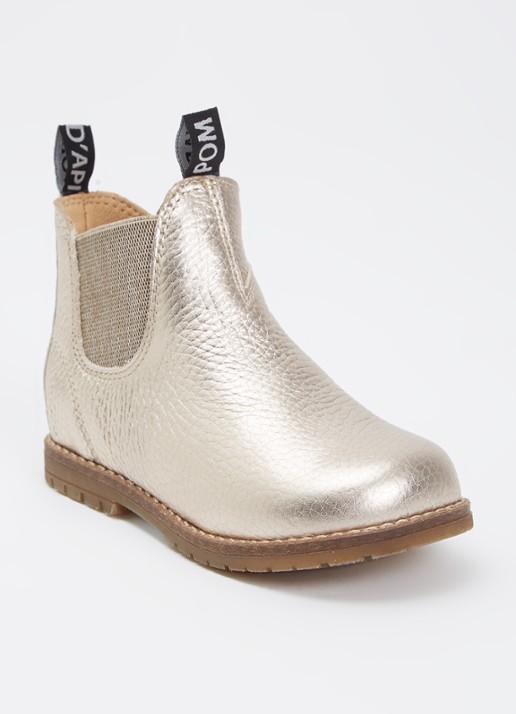 Pom d'Api Bob Jod chelsea boot van leer - voorkant zilver