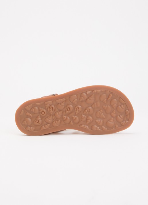 Pom d'Api Plagette sandaal van leer met metallic finish - detail 4 roségoud