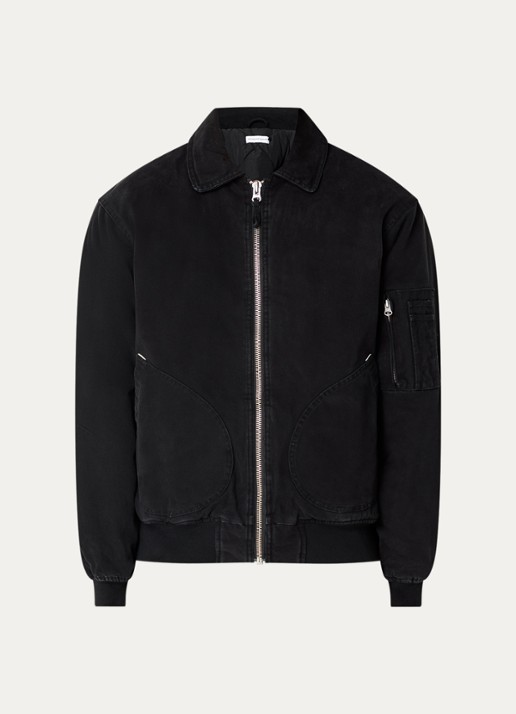 Pop Trading Company Flight gewatteerd bomberjack met ritszakken - voorkant 2 zwart