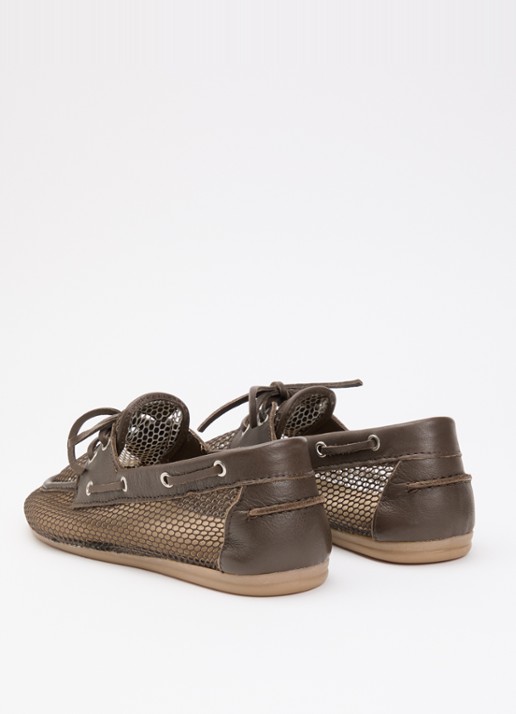 Posa Bootschoen met leren details - achterkant 5 donkerbruin