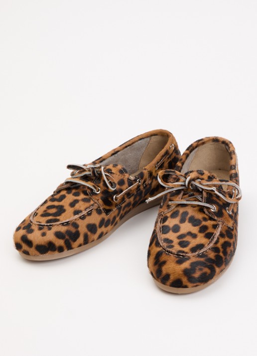 Posa Bootschoen met panterprint - detail 3 camel