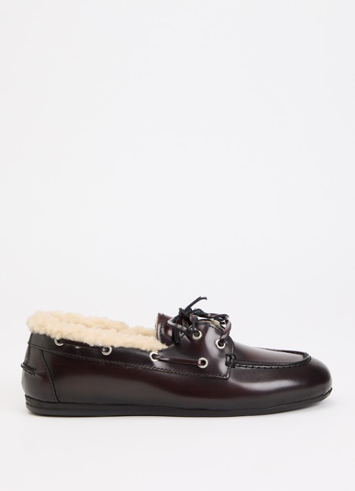 Posa Bootschoen van leer - voorkant bordeauxrood
