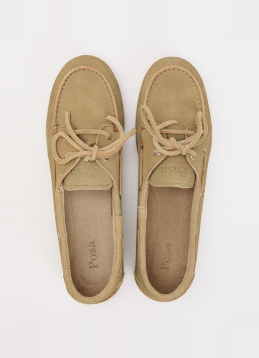 Posa Bootschoen van suède - detail 4 beige
