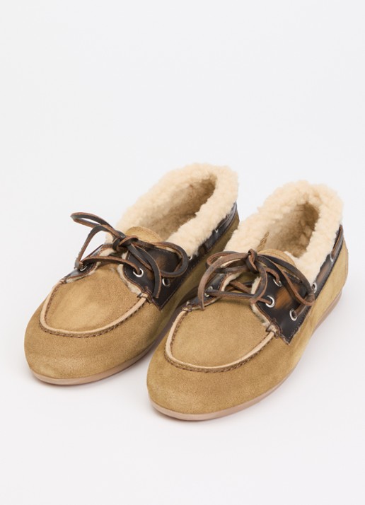 Posa Bootschoen van suède - detail beige