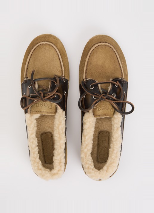 Posa Bootschoen van suède - detail 2 beige