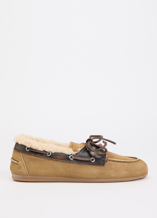 Posa Bootschoen van suède - voorkant 4 beige