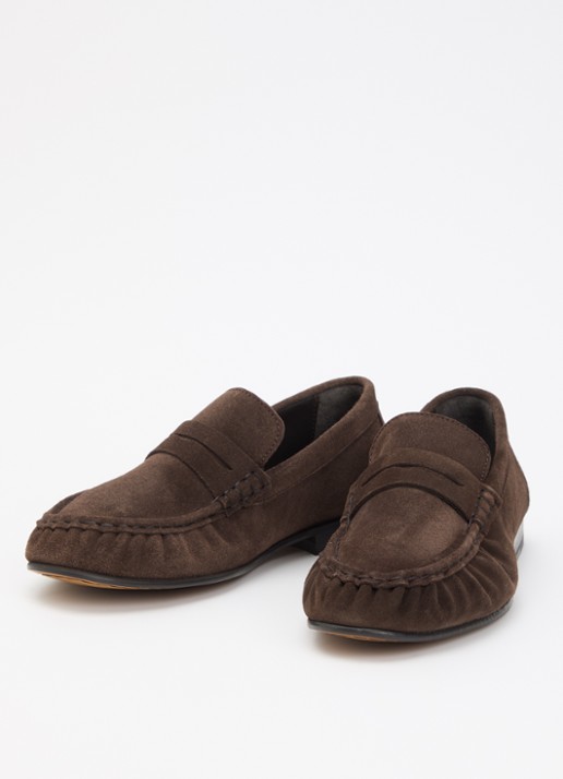 Posa Loafer van suède - detail 3 donkerbruin