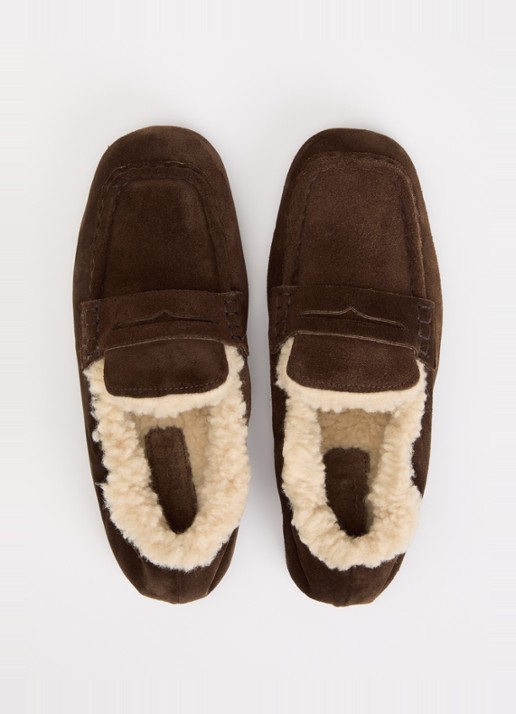 Posa Loafer van suède - detail 2 bruin