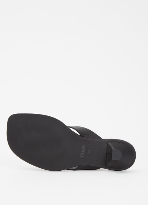 Posa Mosaic sandalette van leer met studs - detail 5 zwart
