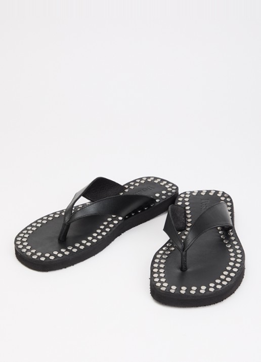 Posa Mosaic slipper van leer - detail 2 zwart