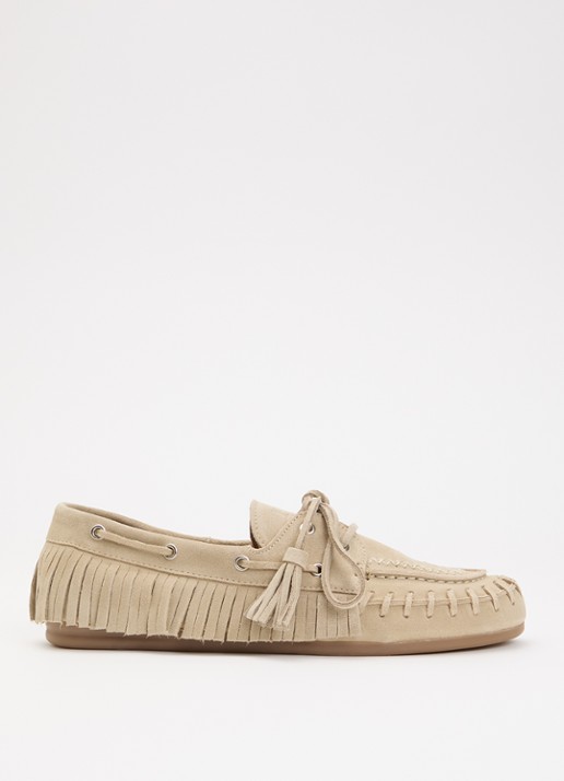 Posa Native bootschoen van suède met franjes