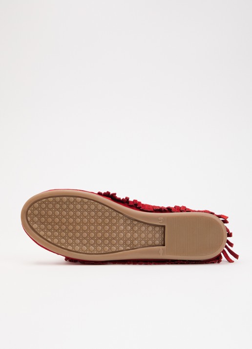 Posa Native bootschoen van suède met franjes - detail 5 rood