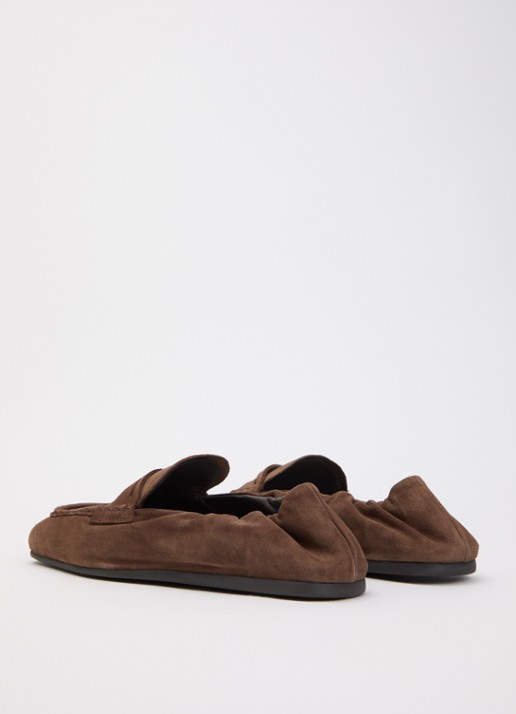 Posa Penny loafer van suède - achterkant 4 bruin
