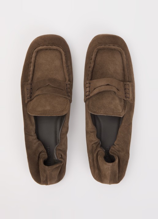 Posa Penny loafer van suède - detail 2 bruin