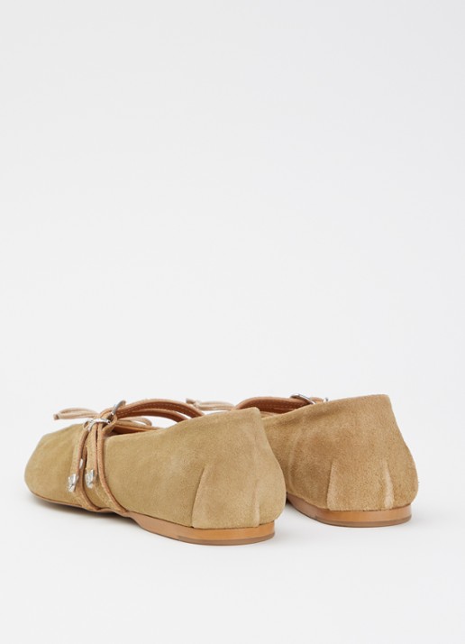 Posa Vita ballerina van suède - achterkant khaki
