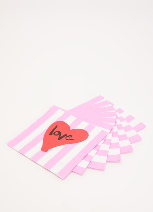ppd Format Love servetten 33 x 33 cm - voorkant 2 roze