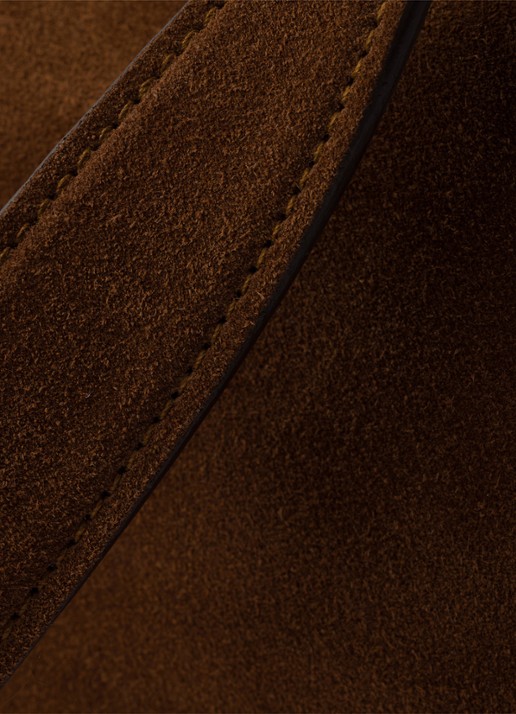 Prada Aimée Medium schoudertas van kalfssuède - detail 6 donkerbruin