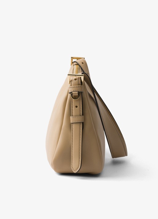 Prada Aimée Medium schoudertas van leer - detail 3 beige