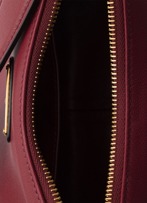 Prada Aimée Medium schoudertas van leer - detail 3 donkerrood