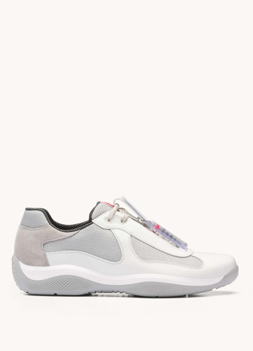 Prada America's Cup Original sneaker met leren details - voorkant 8 wit